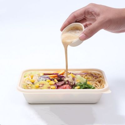 4OZ ডিসপোজেবল কর্নস্টার্চ টেবিলওয়্যার মশলাযুক্ত সস ক্যাপ সহ অংশের কাপ